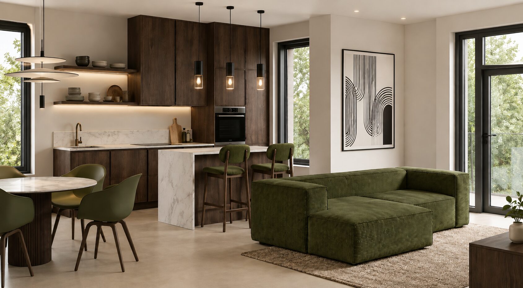 Diósd family residence — living room interior